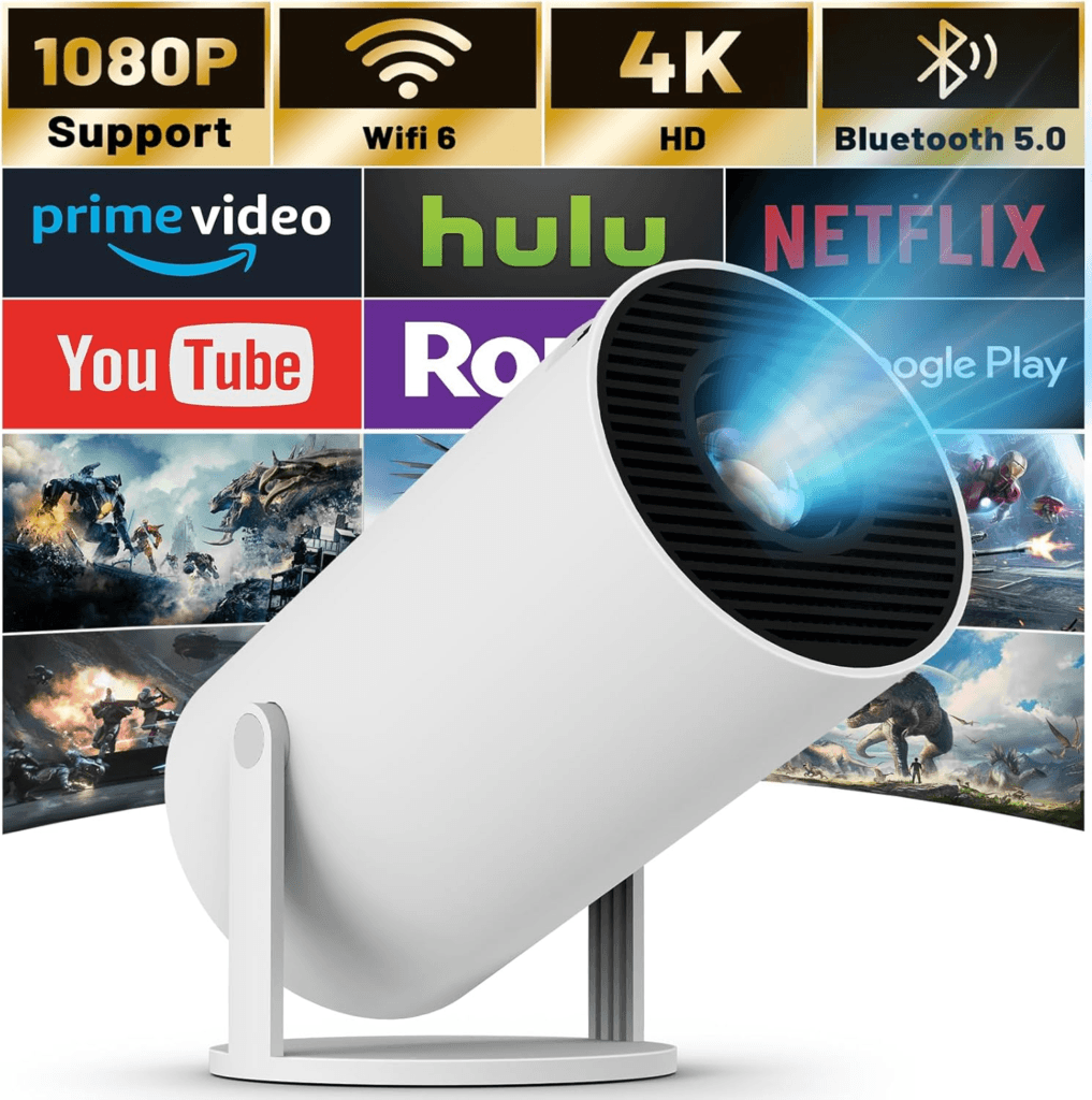 best Mini Projector for Outdoor Movies: WiFi 6, Bluetooth & 4K Support